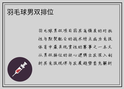 羽毛球男双排位